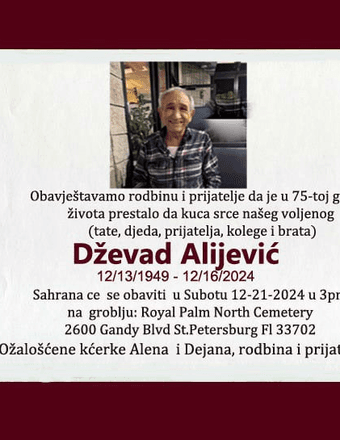 Dzevad Alijevic Obituary